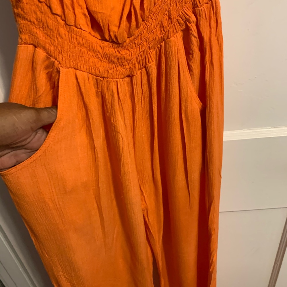 Orange colored jumpsuit